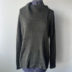 Matty M Dark Gray Cowl Neck Sweater